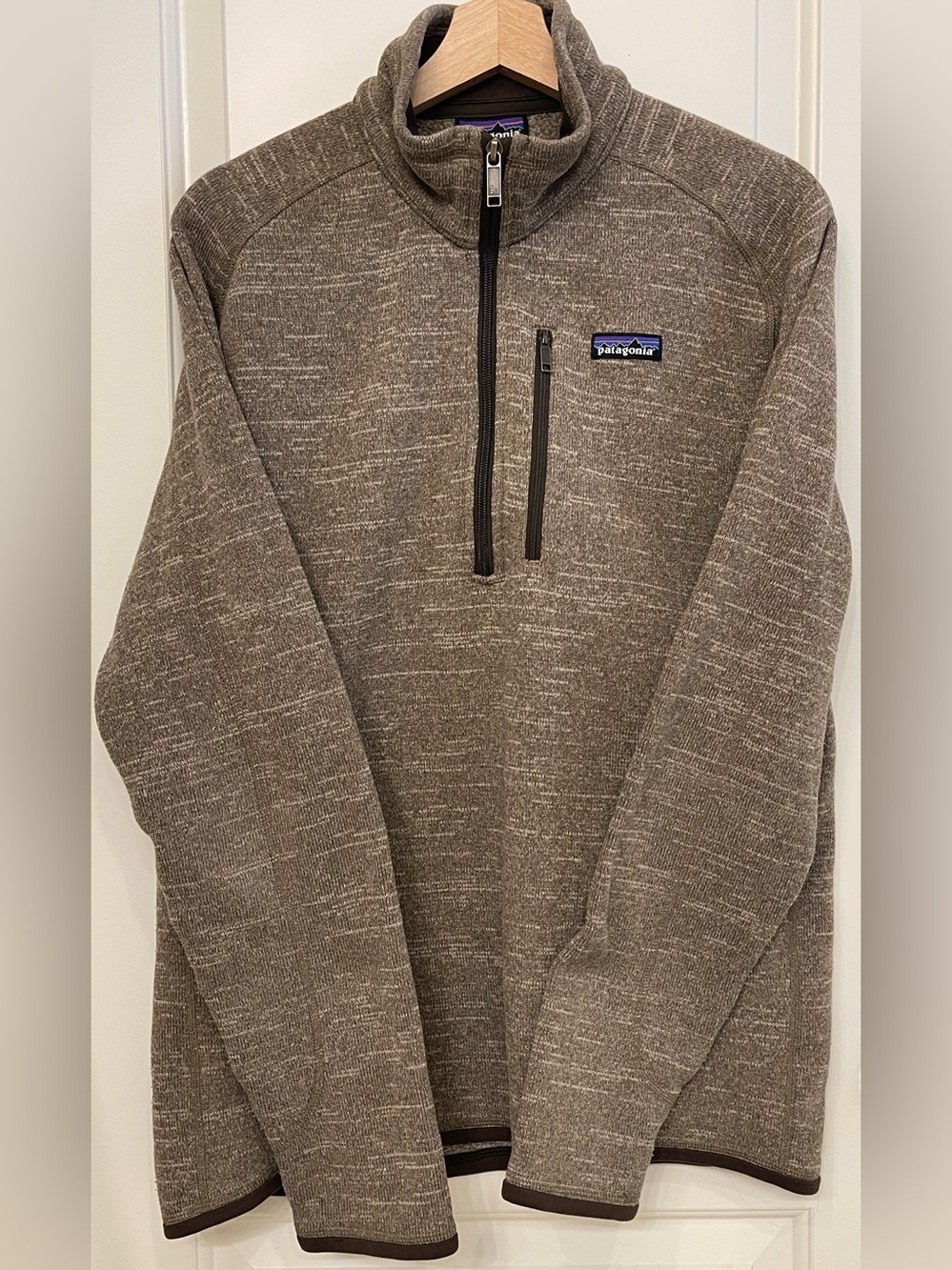Patagonia Men's Heathered Brown Quarter-Zip Pullover